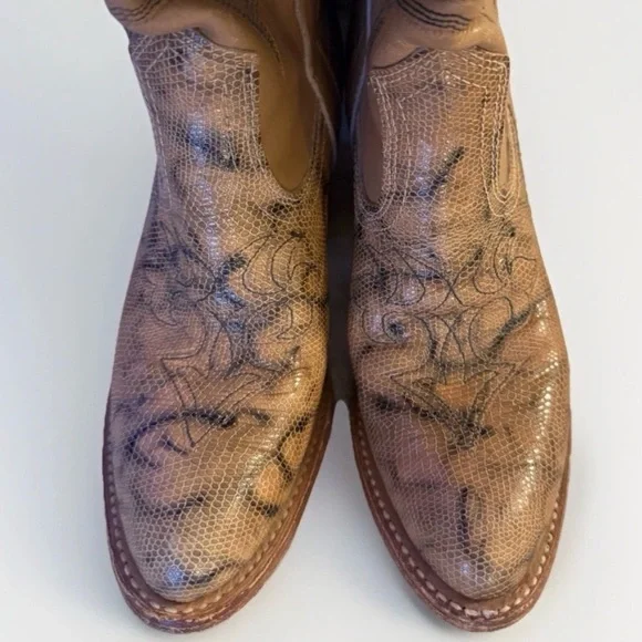 Vintage Miss Capezio Tall Western Cowboy Boots 5.5M Brown Leather - Picture 4 of 10